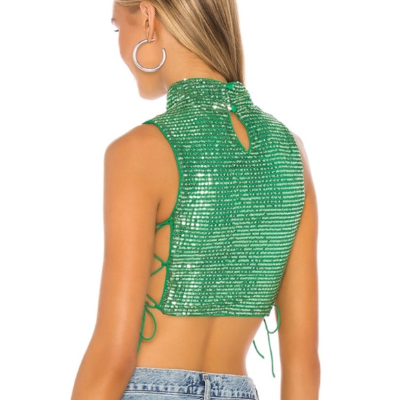 ISO H:OURS 21 CROP TOP IN GREEN - Picture 2 of 2